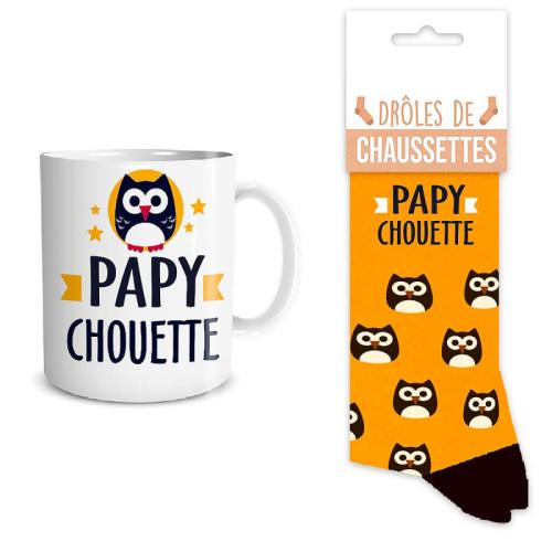 Mug et chaussettes - Papy chouette